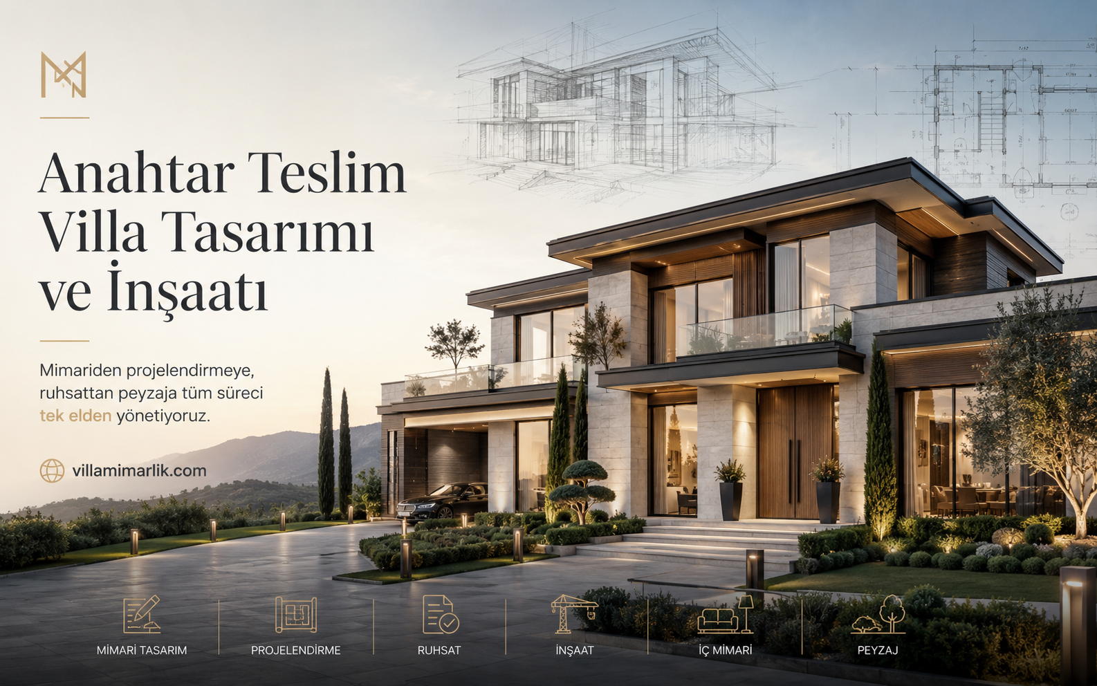 Anahtar teslim villa tasarımı ve inşaatı hizmeti